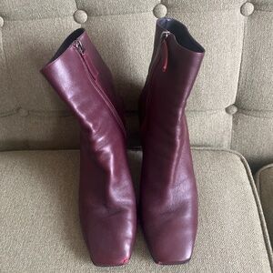 Pierre Hardy burgundy ankle boots